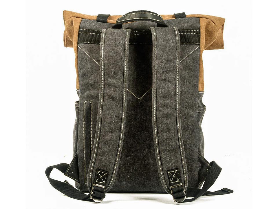 PaCanva Excursion - Vintage Roll Top Canvas Hiking Backpack