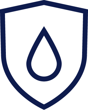 Shield with a water drop