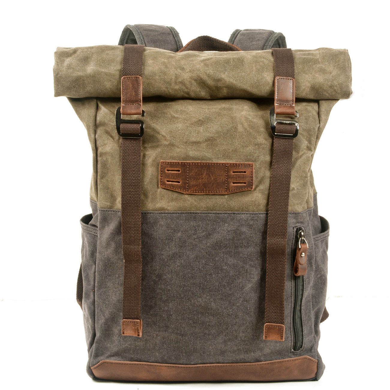 Waxed Canvas Vintage Roll Top Backpack 18L