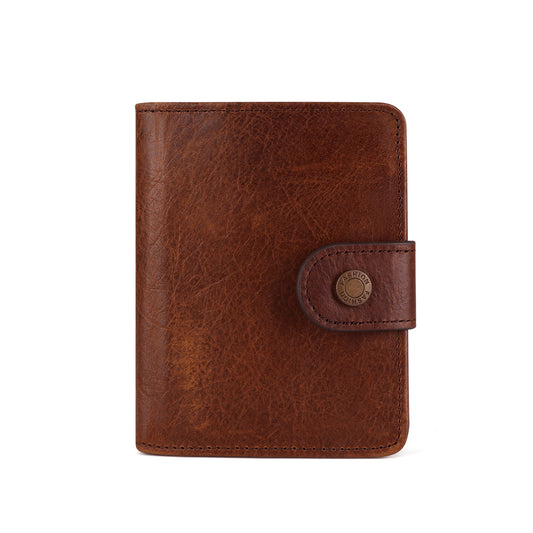 Real Leather Vintage Zip Wallet With Flip ID