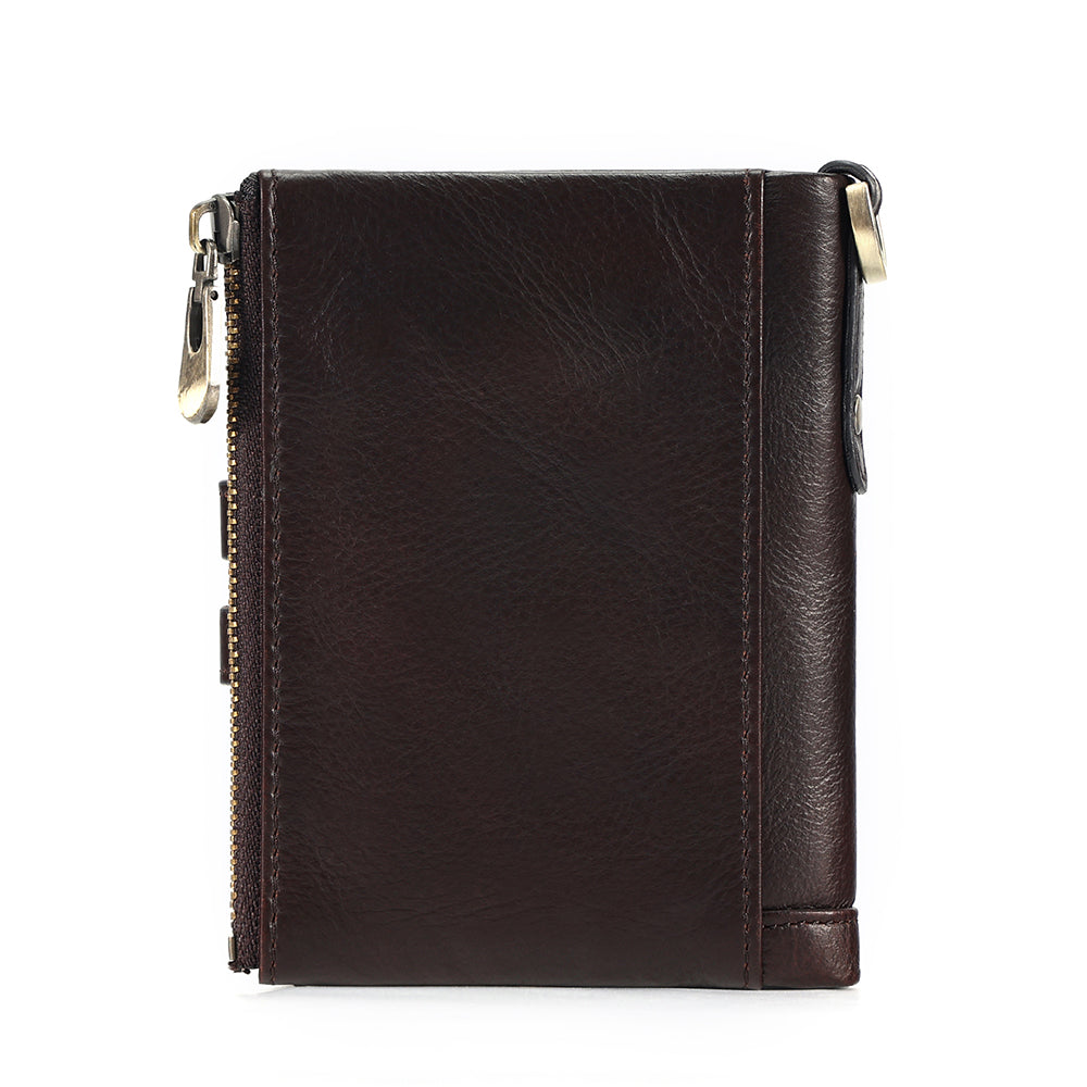Full Grain Leather Bifold Wallet With Chain
