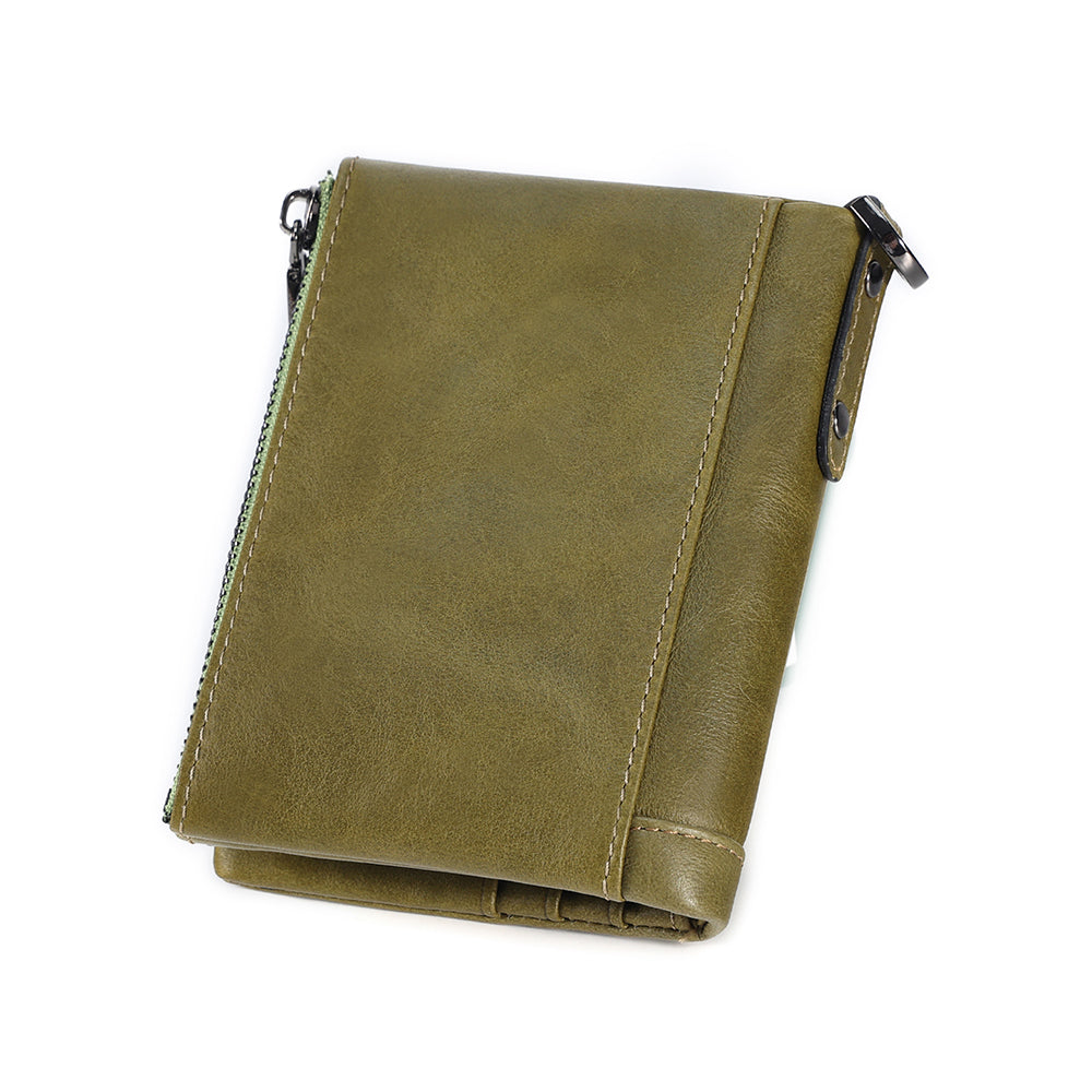 Full Grain Leather Bifold Wallet With Chain
