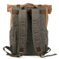 Waxed Canvas Vintage Roll Top Backpack 18L