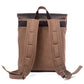 Waterproof Leather Canvas School Backpack 20L