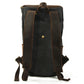 Large Travel Canvas Leather Backpack 28L