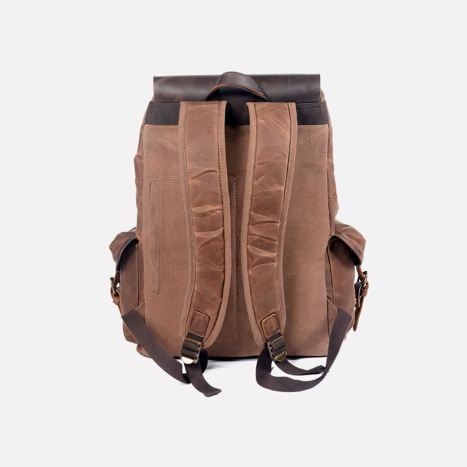 Canvas Backpack - Canvas Leather Backpack Rucksack 22L - Genuine Leather, Waxed Canvas, Large Capacity, With Laptop Compartment Canvas Backpack - Canvas Leather Backpack Rucksack 22L - Genuine Leather, Waxed Canvas, Large Capacity, With Laptop Compartment