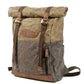 Waxed Canvas Vintage Roll Top Backpack 18L