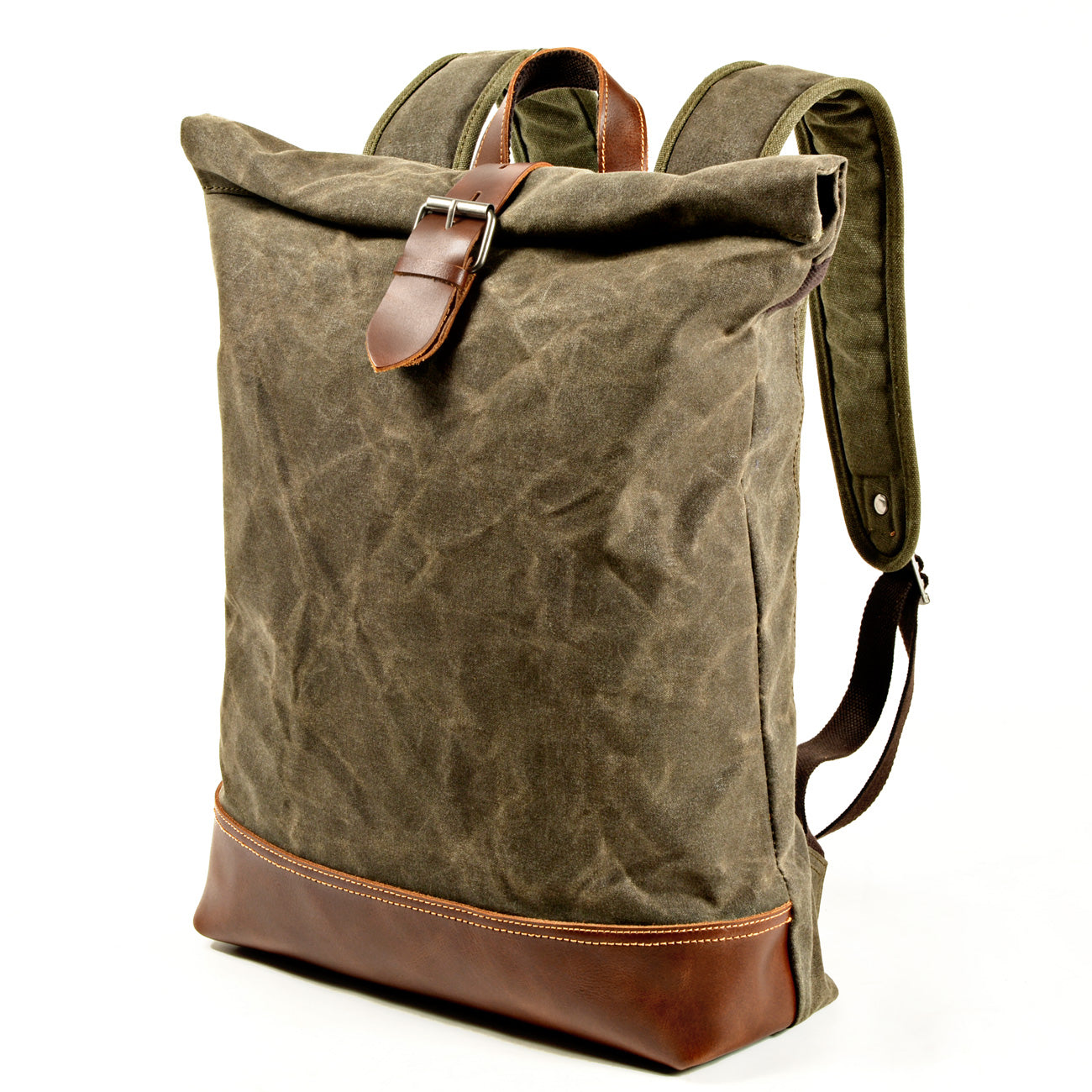 Vintage Roll Top Travel Canvas Backpack 18L