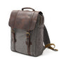 Vintage Leather Canvas Laptop Backpack 18L