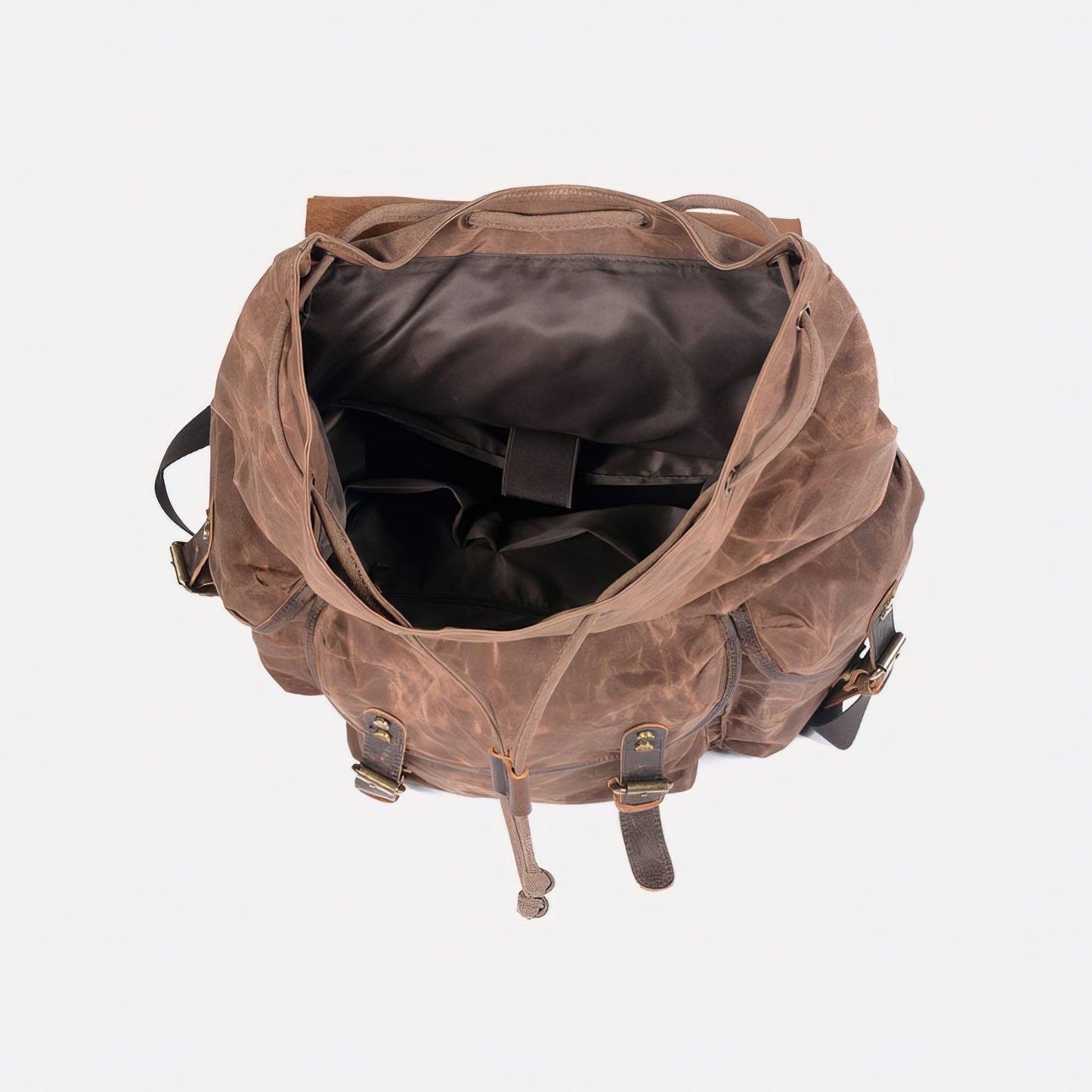 High Capacity Retro Waxed Canvas Leather Backpack