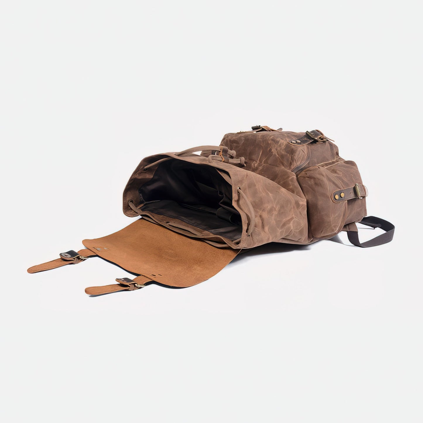 High Capacity Retro Waxed Canvas Leather Backpack