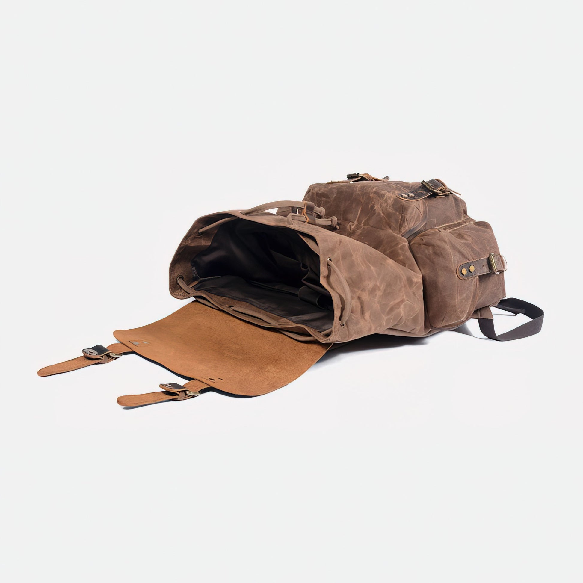 High Capacity Retro Waxed Canvas Leather Backpack