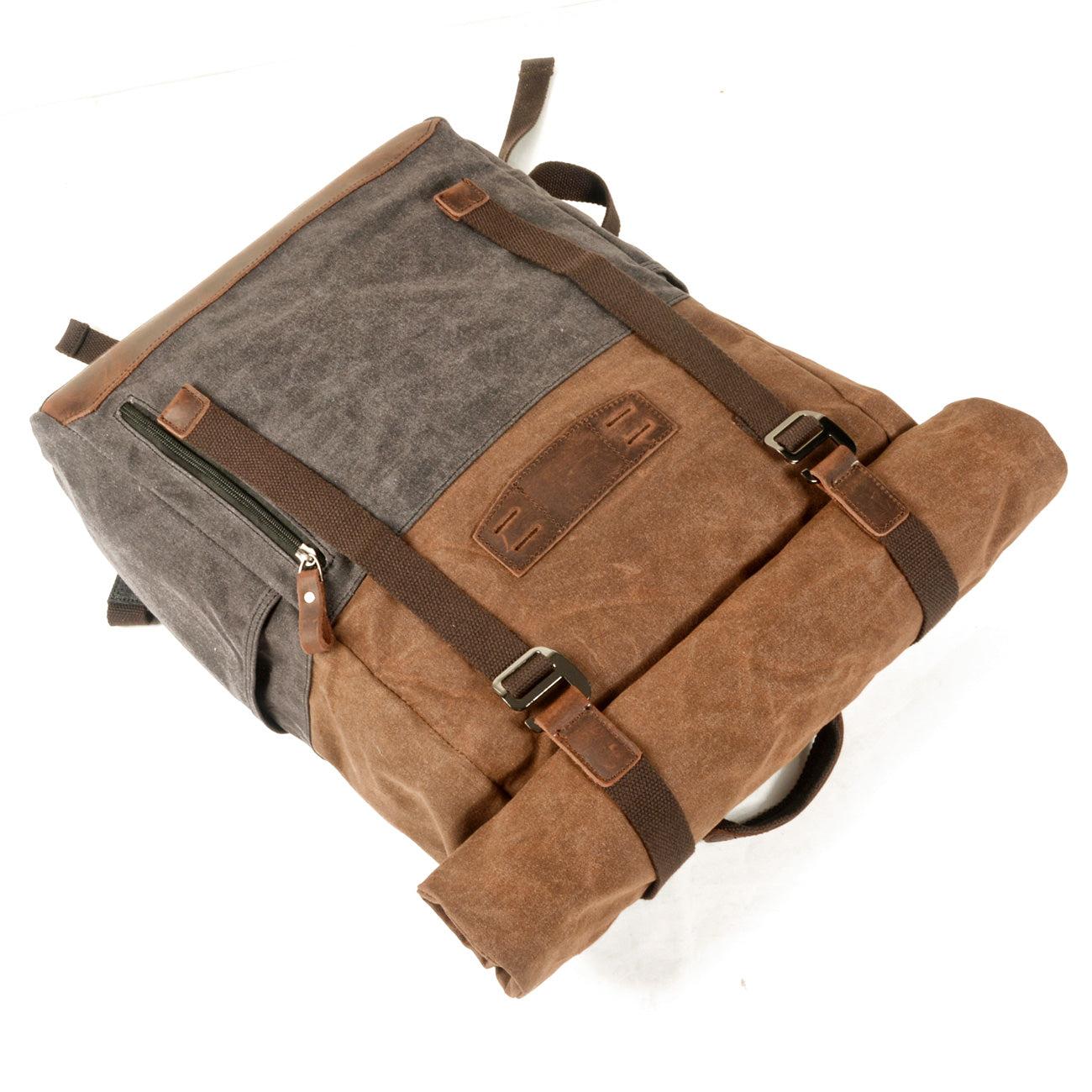 Waxed Canvas Vintage Roll Top Backpack 18L