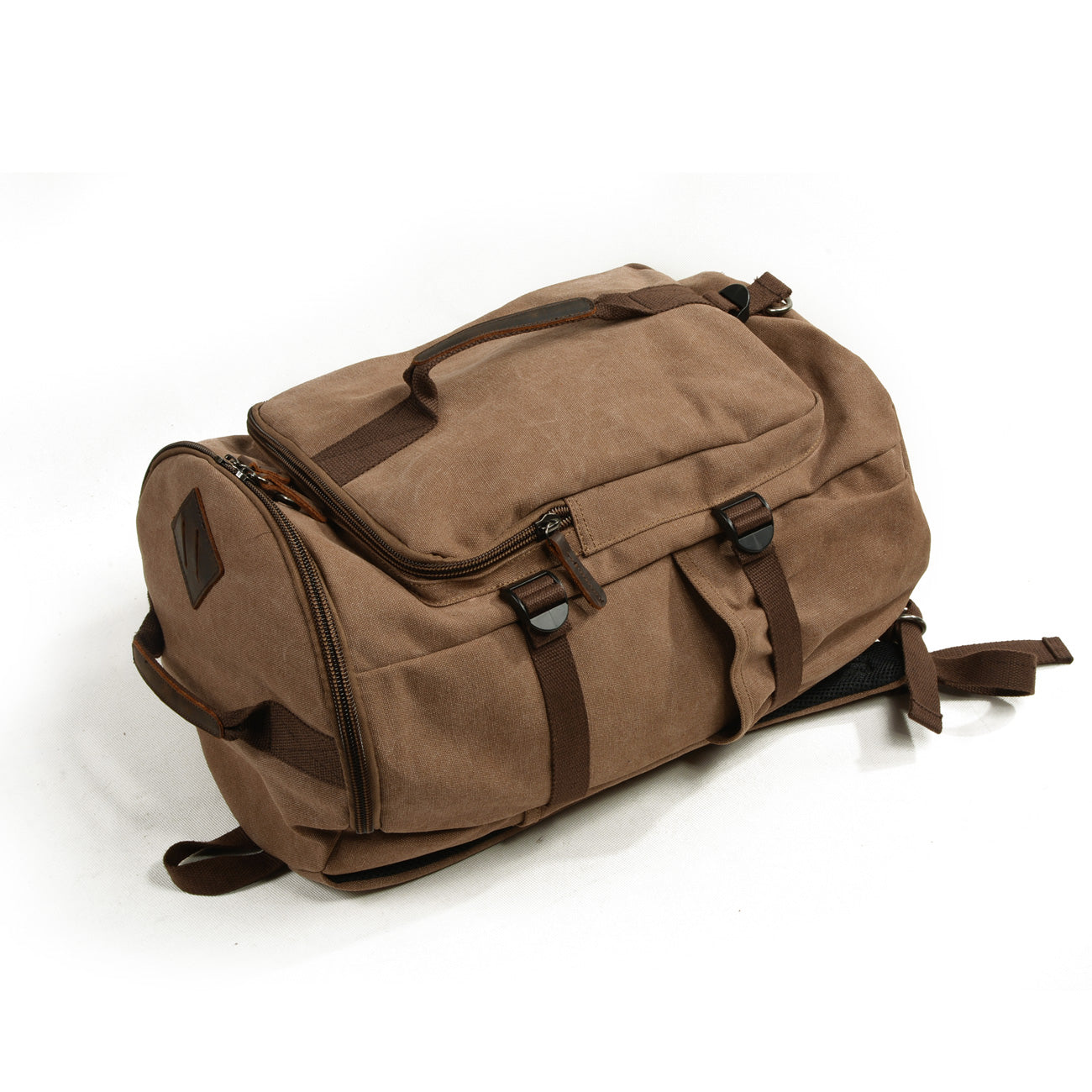 Large Travel Canvas Duffle Backpack 34L - Convertible, Multifunctional, With Laptop Compartment - Travel, Hiking, Camping