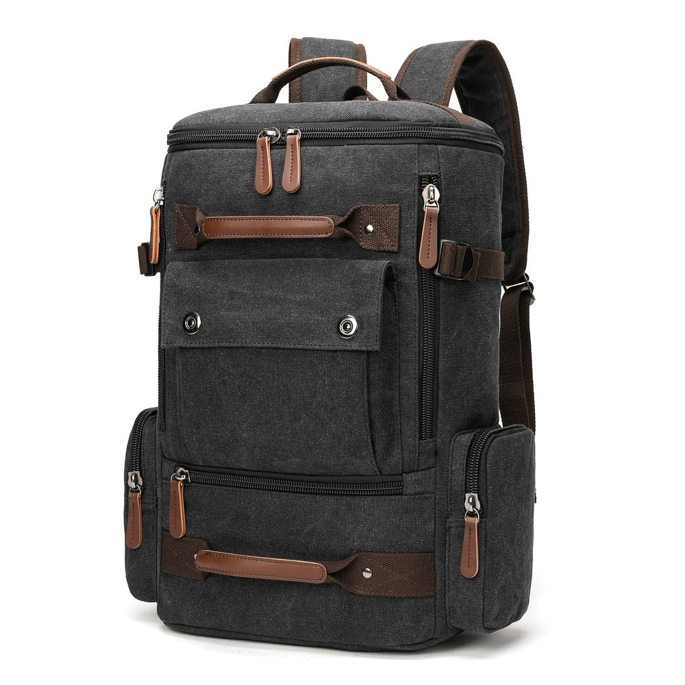 High Capacity Travel Laptop Canvas Backpack —