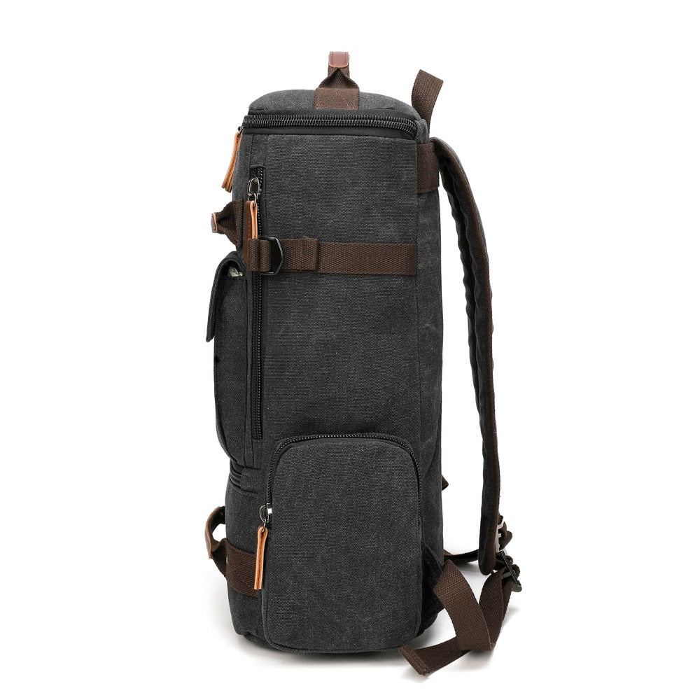 High Capacity Canvas Travel Backpack - PaCanva Companion - Side