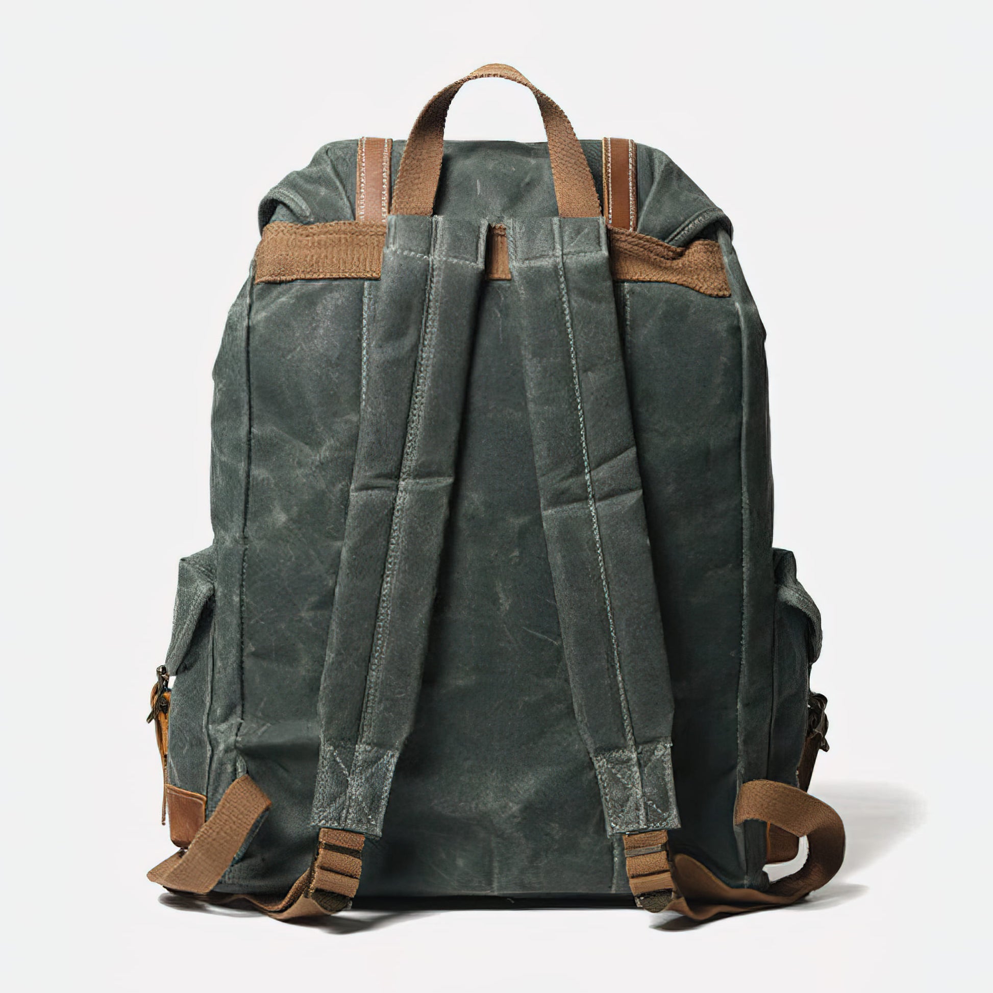 Vintage Waxed Canvas Backpack 28L - Large Capacity, Genuine Leather, Waterproof Vintage Waxed Canvas Backpack 28L - Large Capacity, Genuine Leather, Waterproof