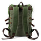 Back of the army green backpack with padded straps