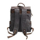 Back of the rucksack with adjustable canvas shoulder straps