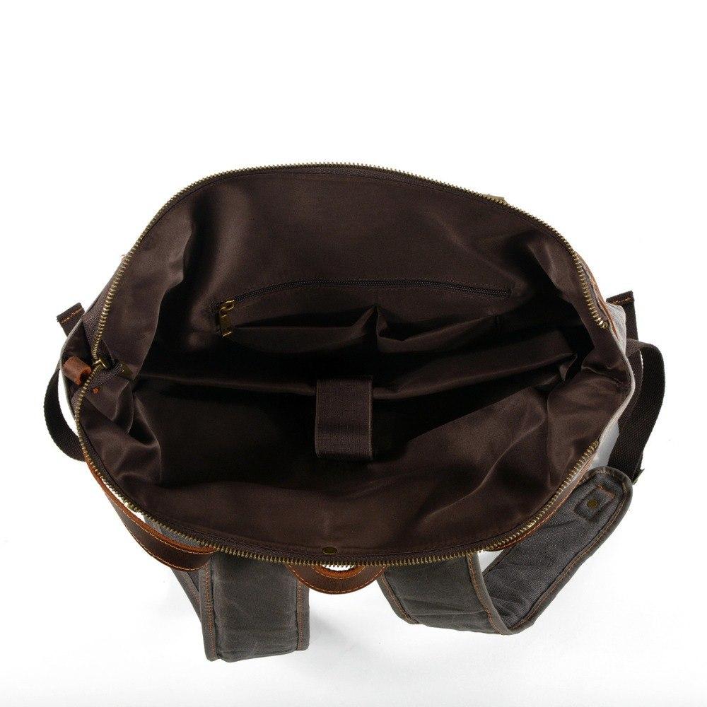 Vintage Waxed Canvas Roll Top Backpack