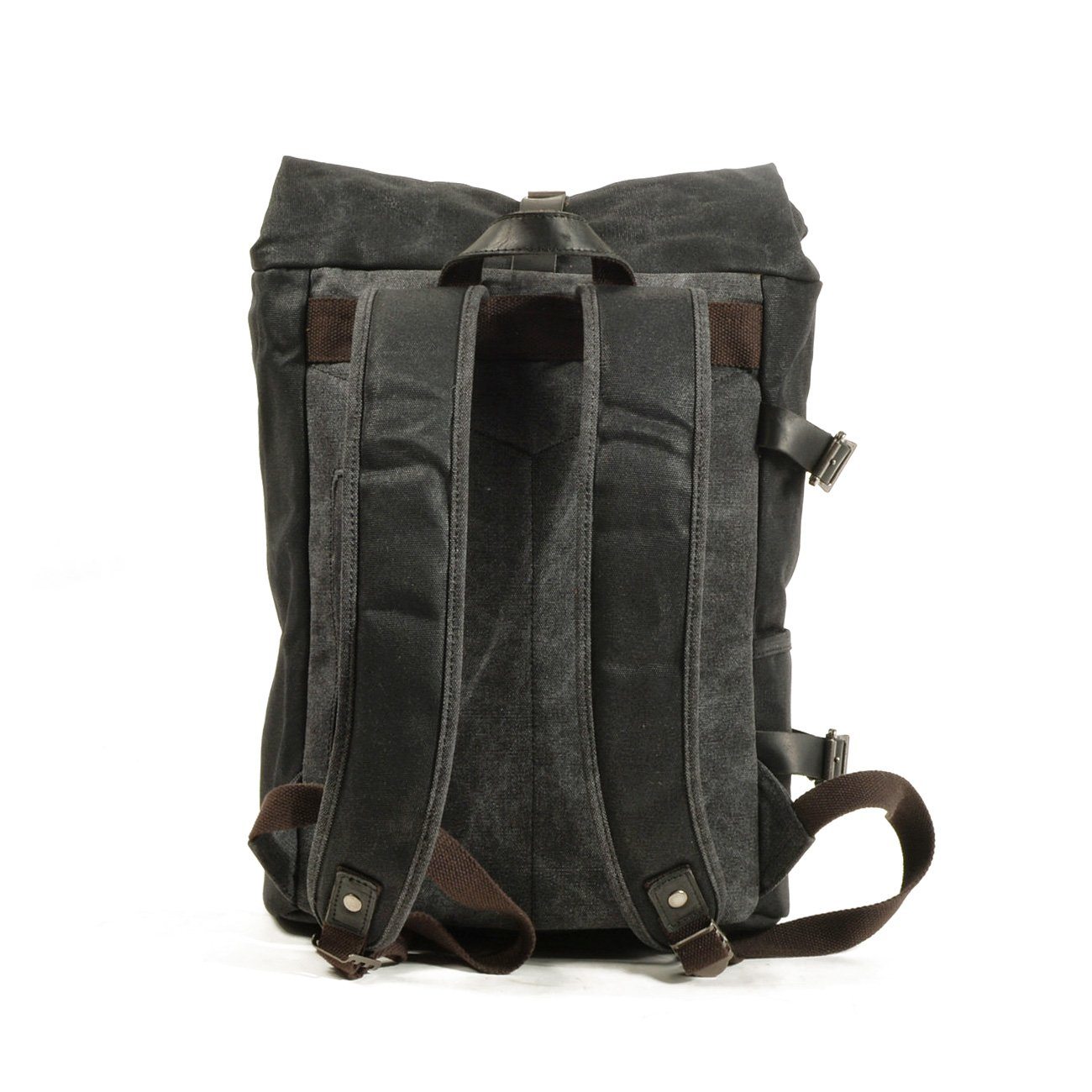 Waxed Canvas Roll Top Laptop Backpack