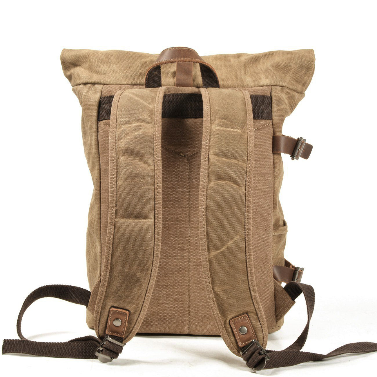 Waxed Canvas Roll Top Laptop Backpack