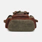 Leather-reinforced bottom of the waxed canvas backpack
