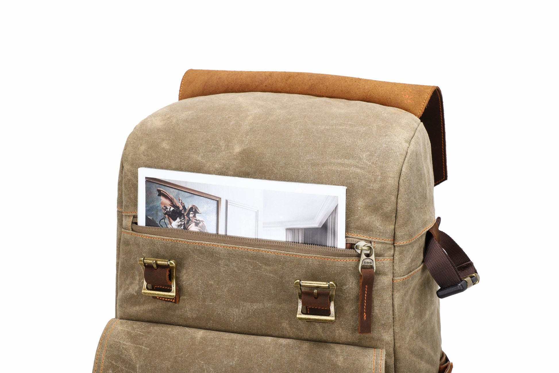 Waxed Canvas Leather Camera Backpack