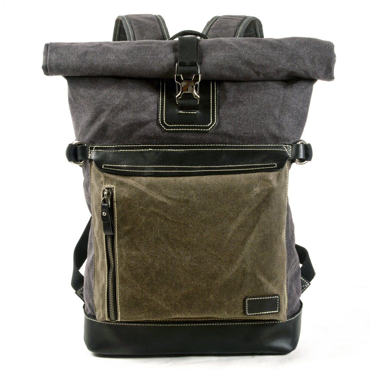 Waterproof Waxed Canvas Roll Top Backpack