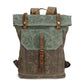 Waxed Canvas Roll Top Vintage Backpack