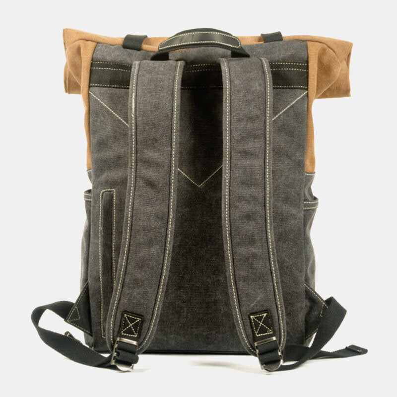 PaCanva Excursion - Vintage Roll Top Canvas Hiking Backpack