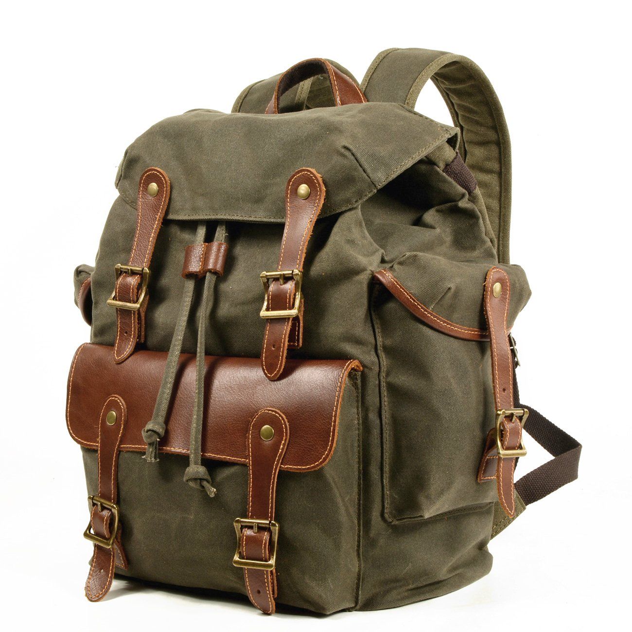 Vintage Canvas Leather Bushcraft Rucksack