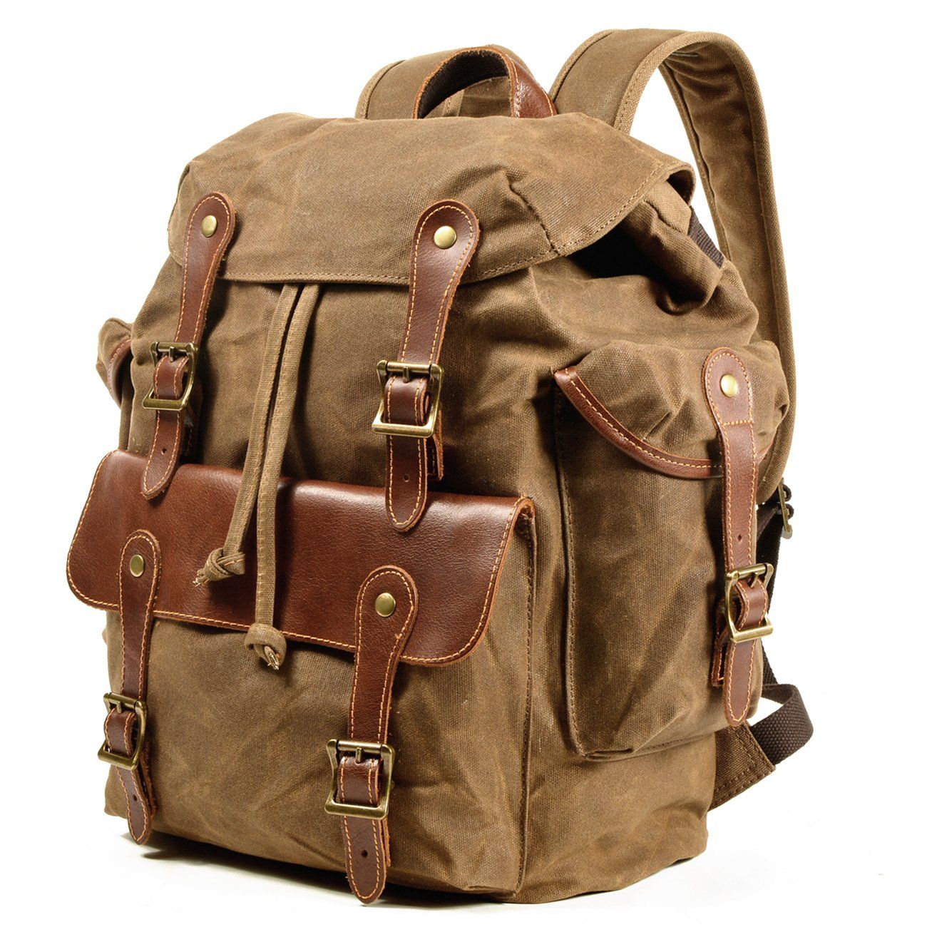 Vintage Canvas Leather Bushcraft Rucksack