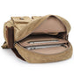 Camera backpack opened flat to show a laptop in its padded sleeve