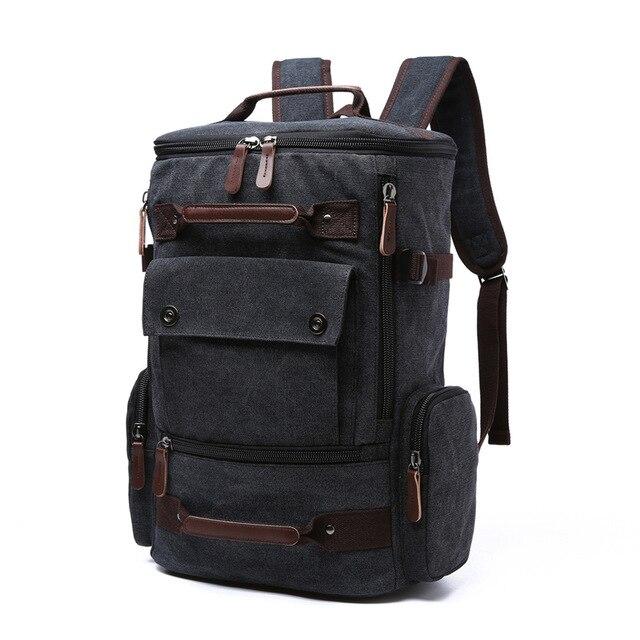 Black - High Capacity Canvas Travel Backpack - PaCanva Companion