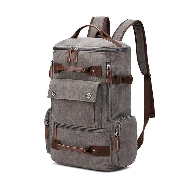 Gray - High Capacity Canvas Travel Backpack - PaCanva Companion