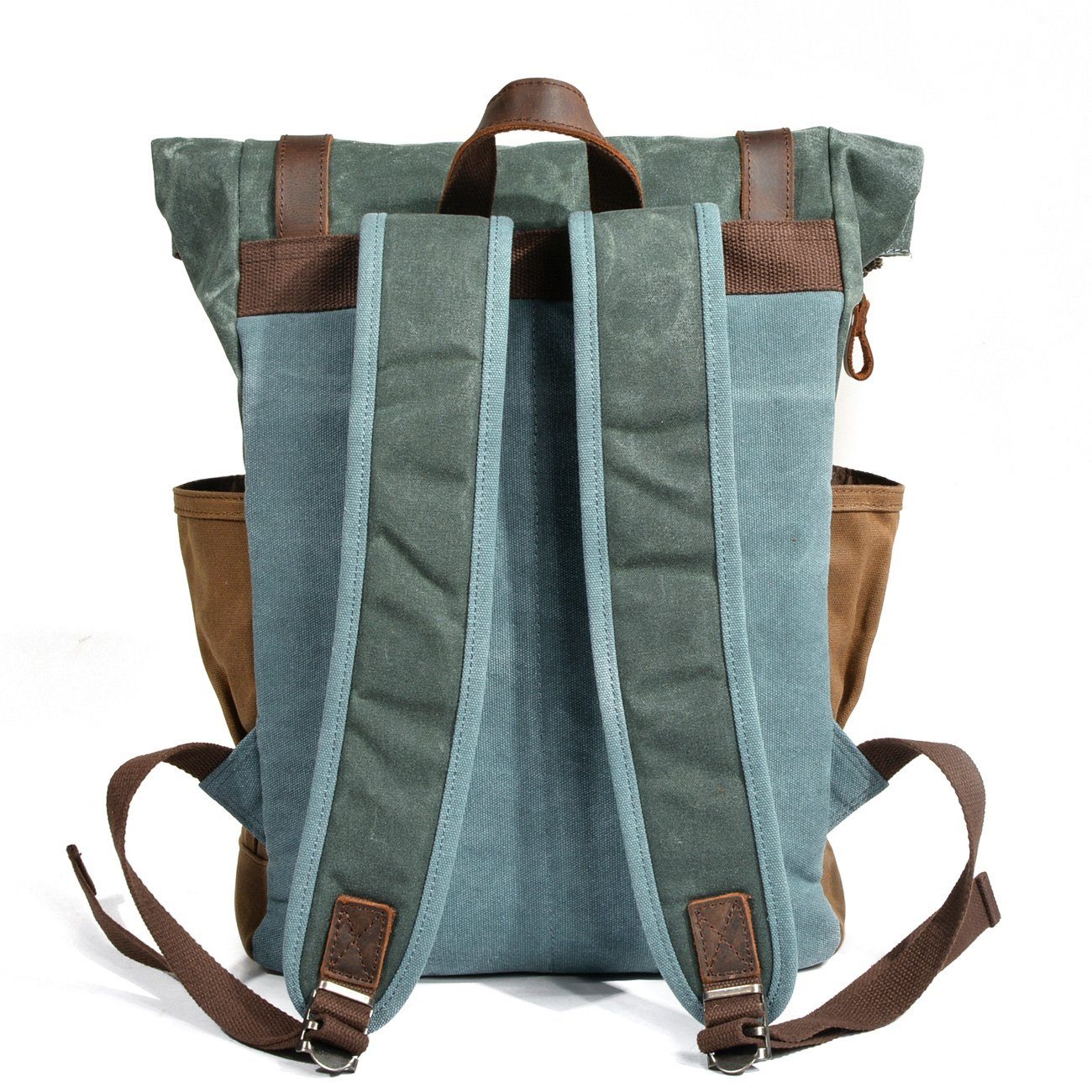 Waxed Canvas Laptop Roll Top Backpack