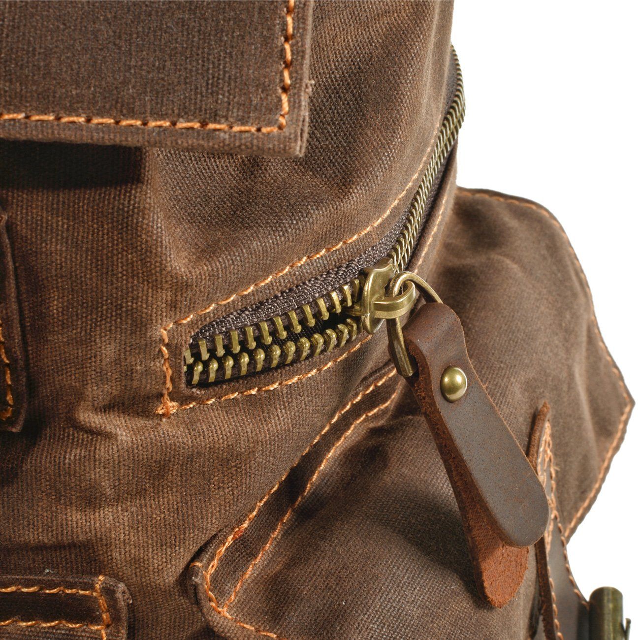 Waxed Canvas Backpack Rucksack 30L - Large Capacity, Genuine Leather,  Waterproof, Anti-theft - Hiking, Bushcraft – PaCanva