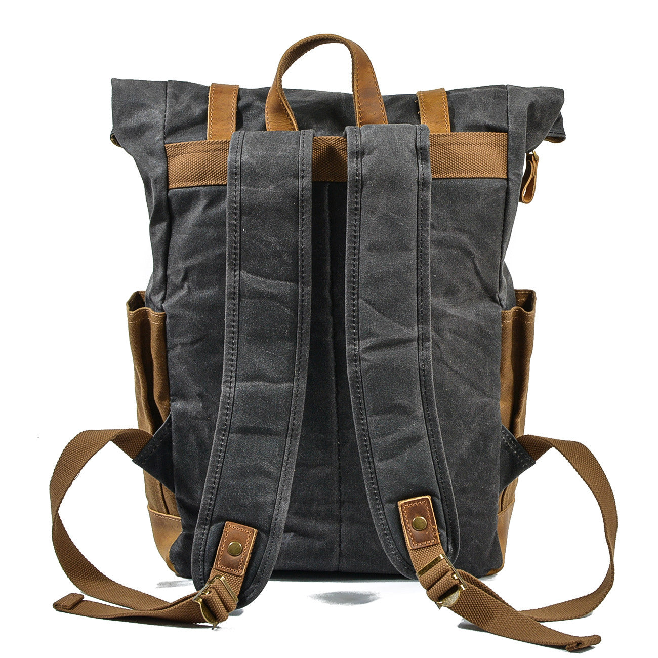 Waxed Canvas Vintage Roll Top Backpack 20L