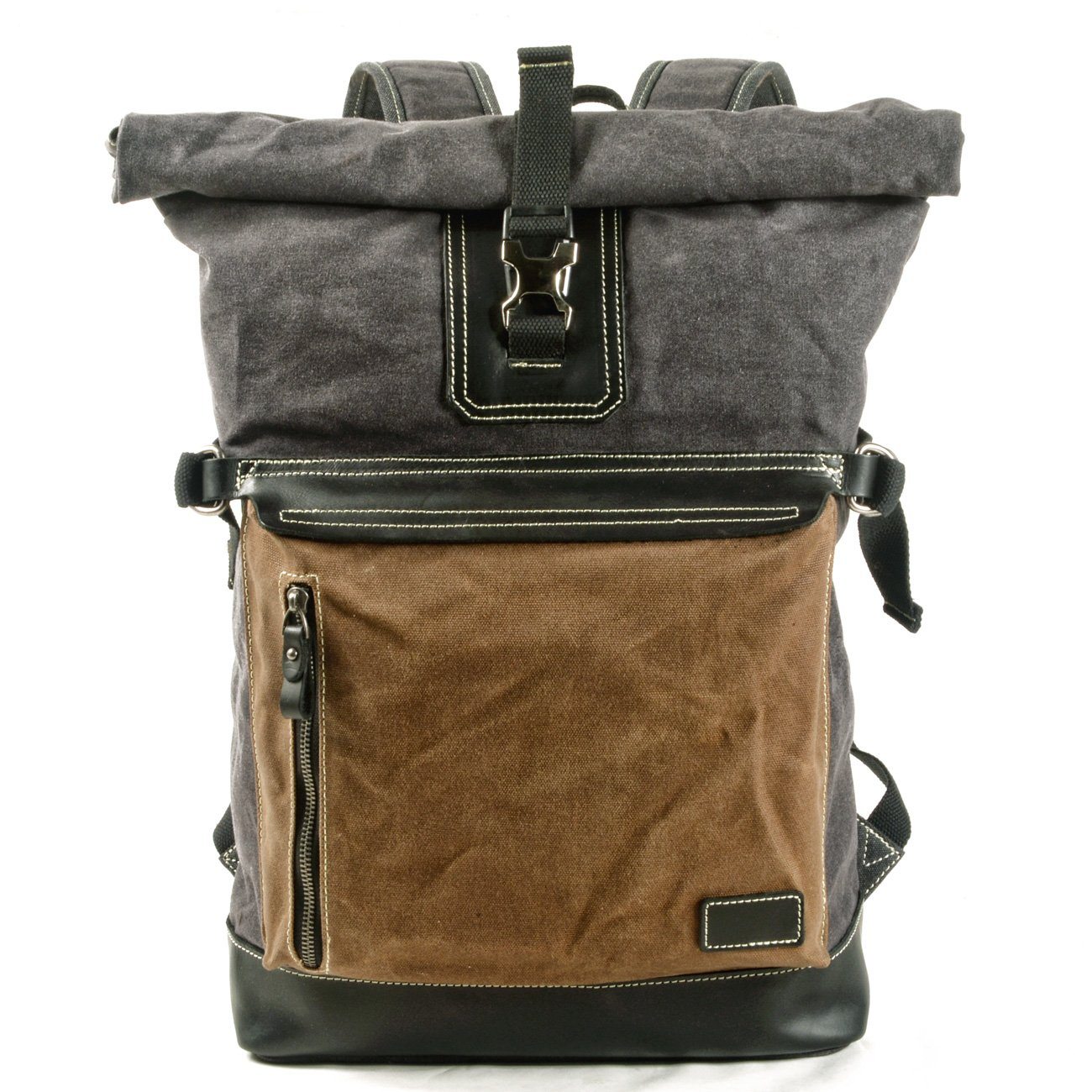 Roll top canvas discount backpack