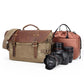 Canvas Leather DSLR Camera Messenger Bag 19L