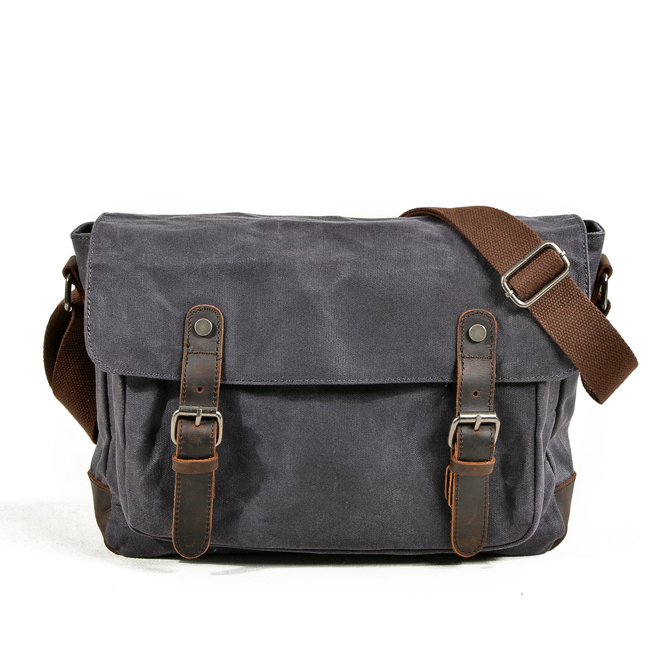 Waxed Canvas Messenger Crossbody Bag 12L