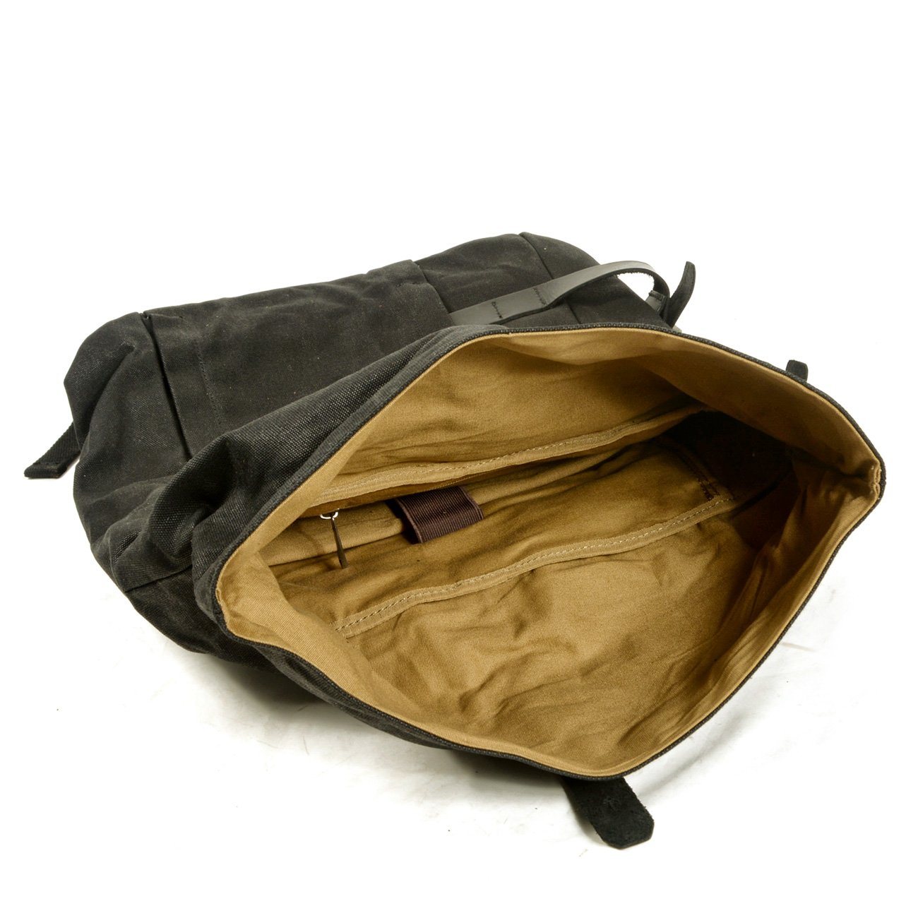 Waxed Canvas Roll Top Laptop Backpack