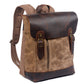 Three-quarter view of the Khaki school backpack with its padded shoulder strap.