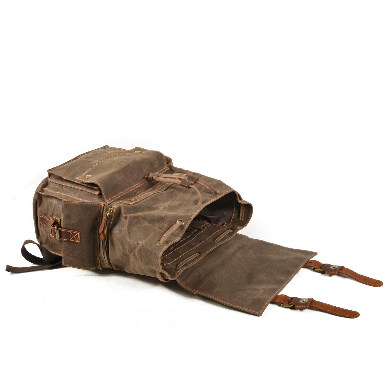 Waxed Canvas Leather Bushcraft Backpack Rucksack 20L - Large