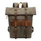 Roll Top Waxed Canvas Leather Backpack