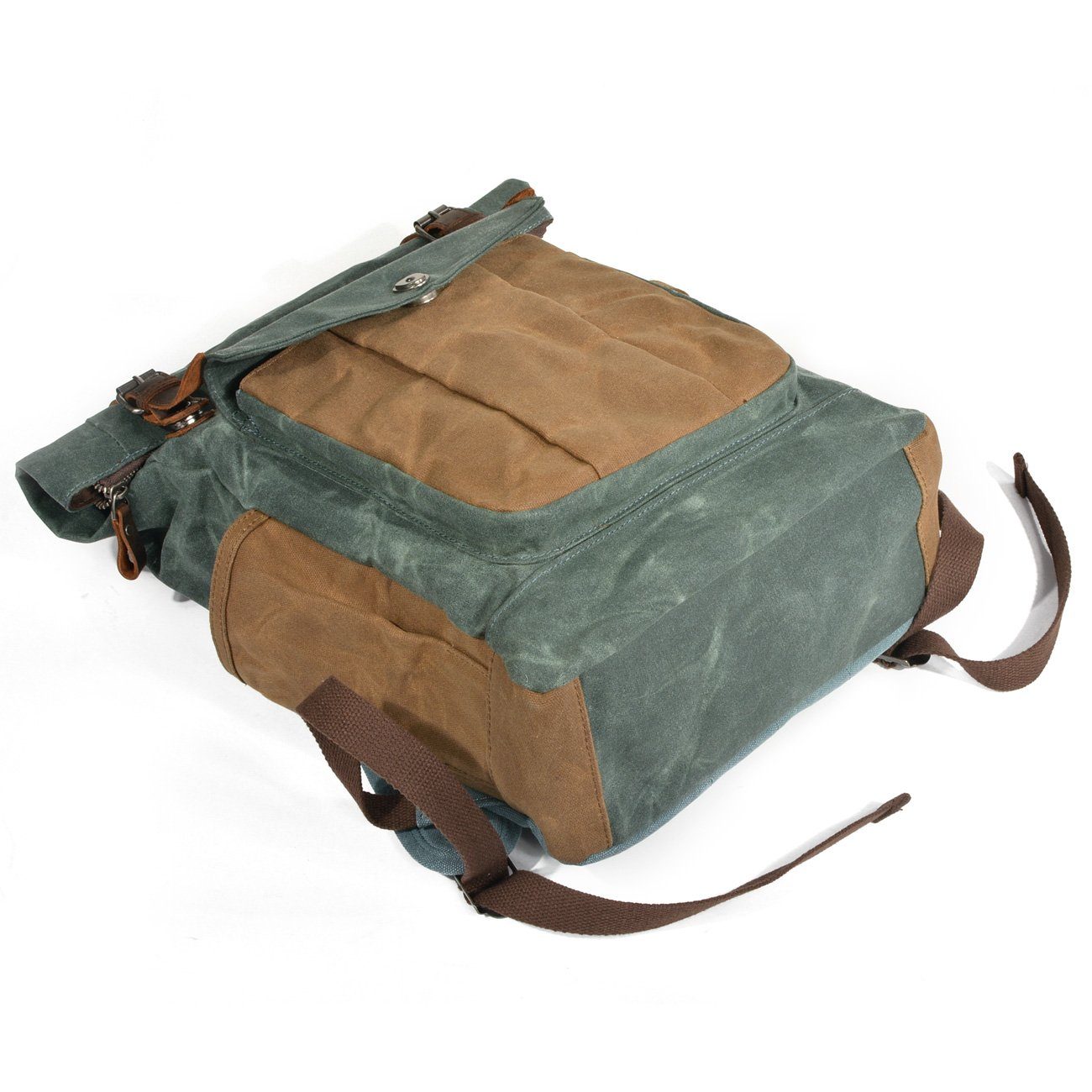 Waxed Canvas Laptop Roll Top Backpack