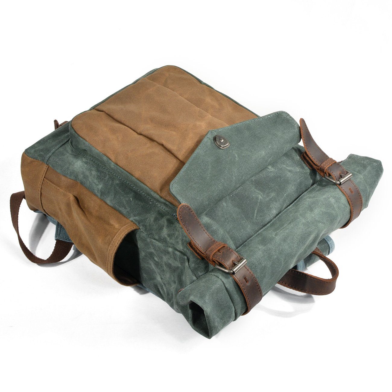 Waxed Canvas Laptop Roll Top Backpack