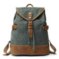 Small Waxed Canvas Leather Backpack