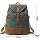 Small Waxed Canvas Leather Backpack